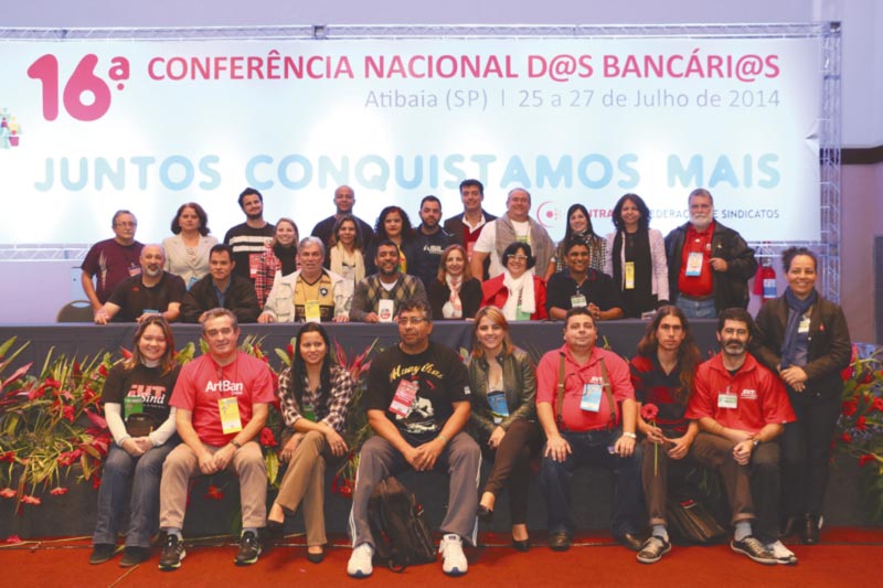 Delegação do Centro-Oeste e Norte durante a 16ª Conferência Nacional dos Bancários, realizada no mês de julho, em São Paulo
