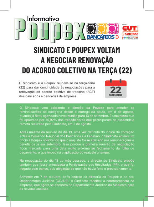 Panfleto Poupex - outubro de 2024